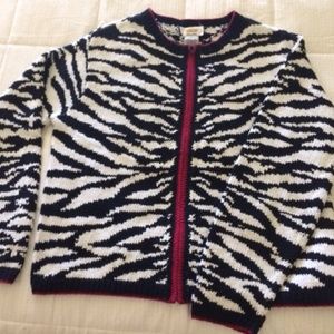 TALBOTS ZEBRA CARDIGAN